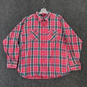 Vintage Woolrich Shirt Men's XL Red Green Plaid Flannel Pockets Made in USA 90s